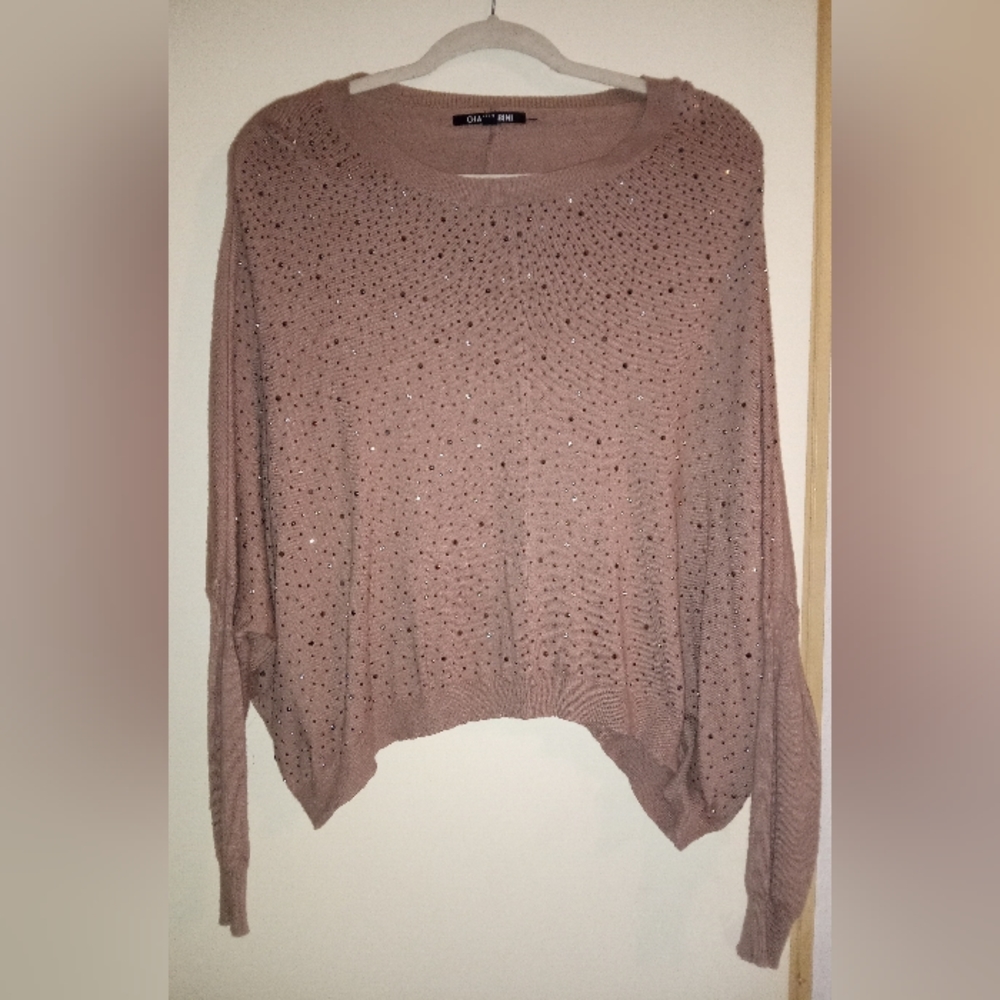 Gianni Bini Long Sleeve Sweater with Jewel Details Size M